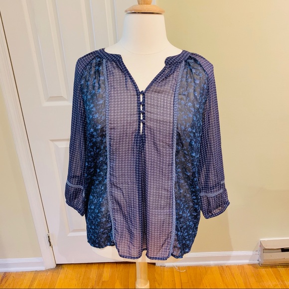 Milano Tops - Sale NWOT Milano Blue Sheer Top